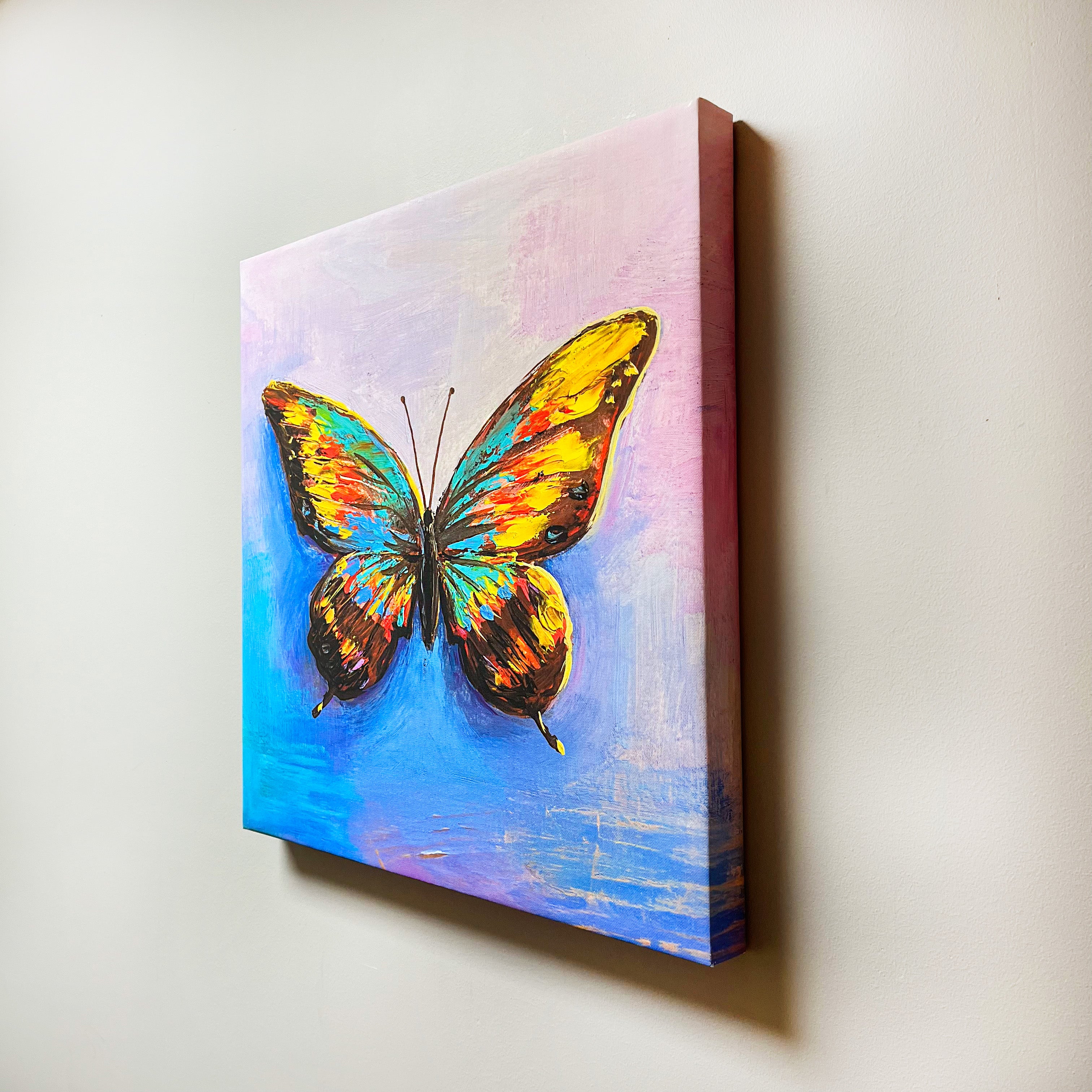 butterfly painting printed on an art canvas