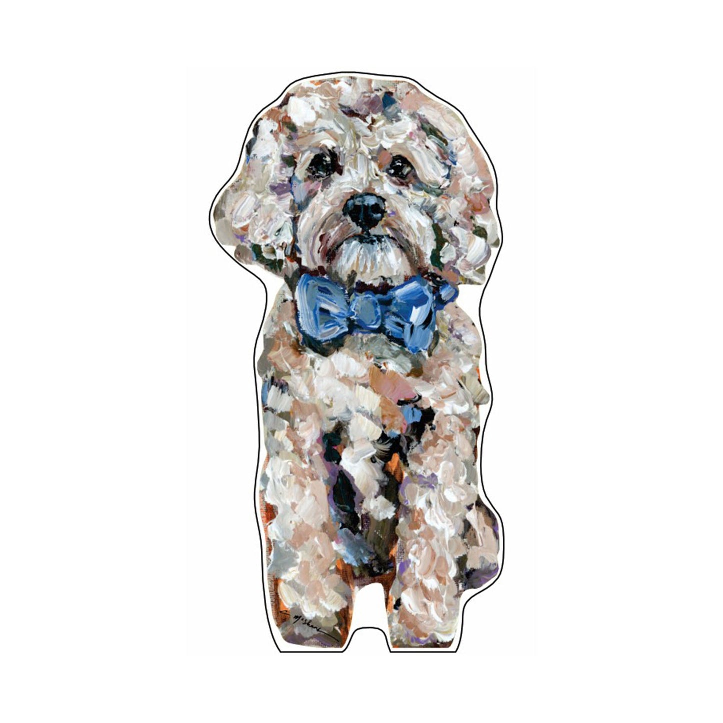 Cavapoo Blonde Blue Bow | 0.50in. Acrylic Mini | Case of 25