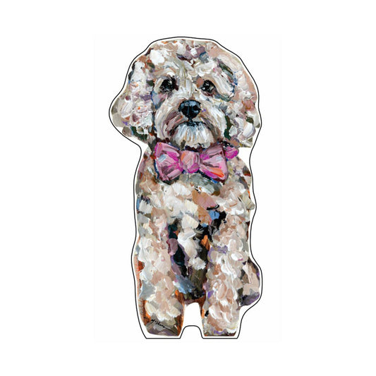 Cavapoo Blonde Pink Bow | 0.75in. Acrylic Shelfie | Case of 25
