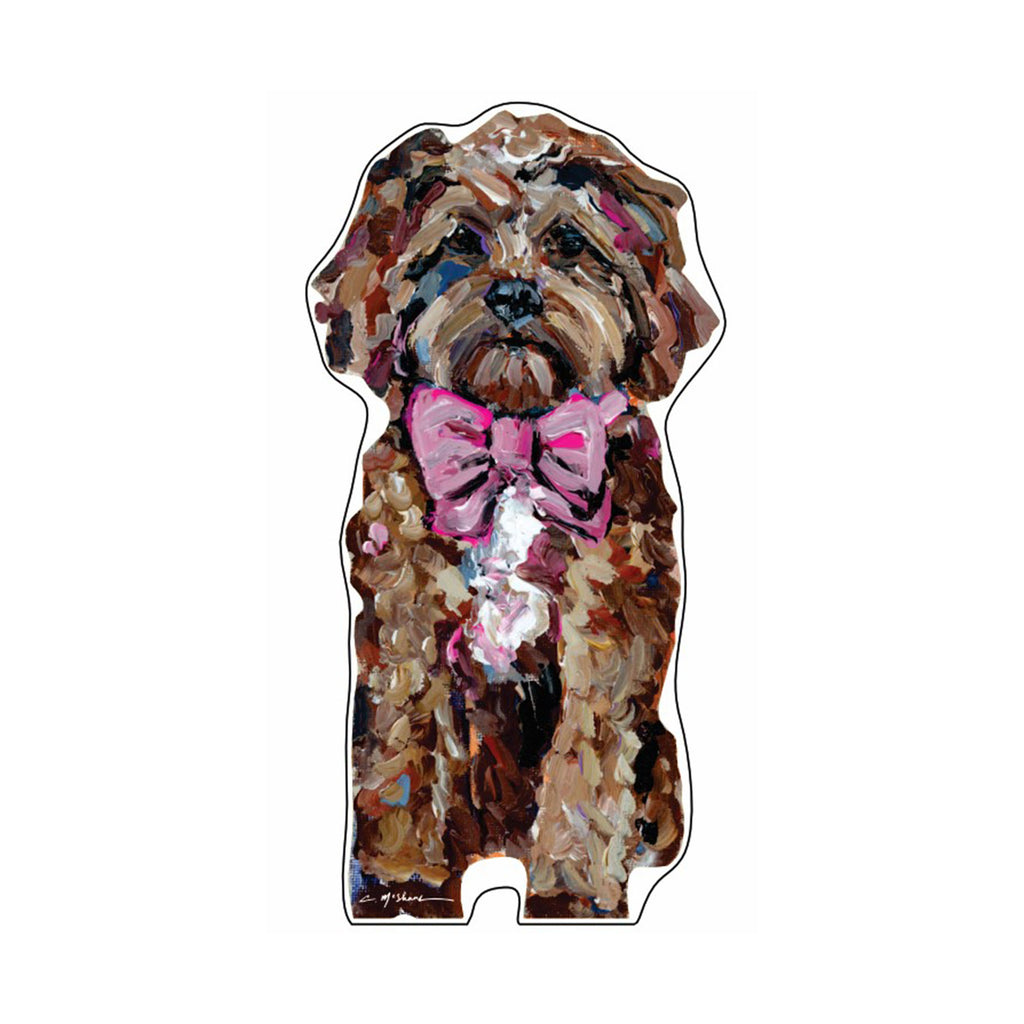 Cavapoo Red Pink Bow | 0.75in. Acrylic Cutout | Case Bundle any 10+ (Pack of 1)