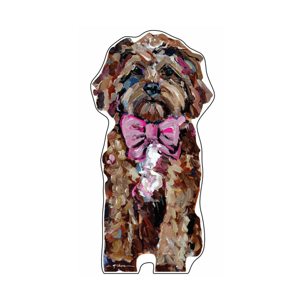 Cavapoo Red Pink Bow | 0.50in. Acrylic Mini | Case of 25