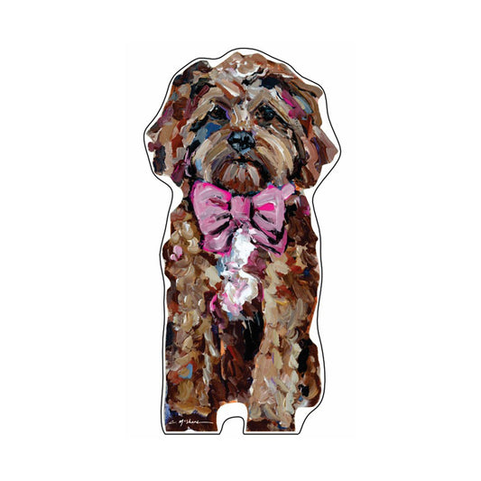 Cavapoo Red Pink Bow | 0.75in. Acrylic Shelfie | Case of 25