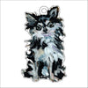 Chihuahua Black & White Long Hair | 0.25in. Acrylic Ornament | Case of 25