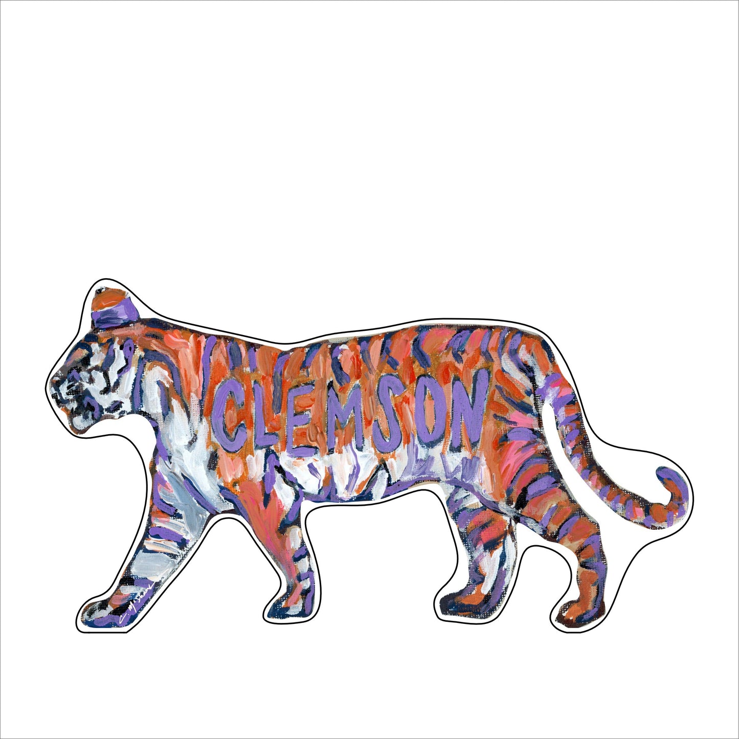 Clemson Tiger Sideprofile | 0.50in. Acrylic Mini | Case of 25