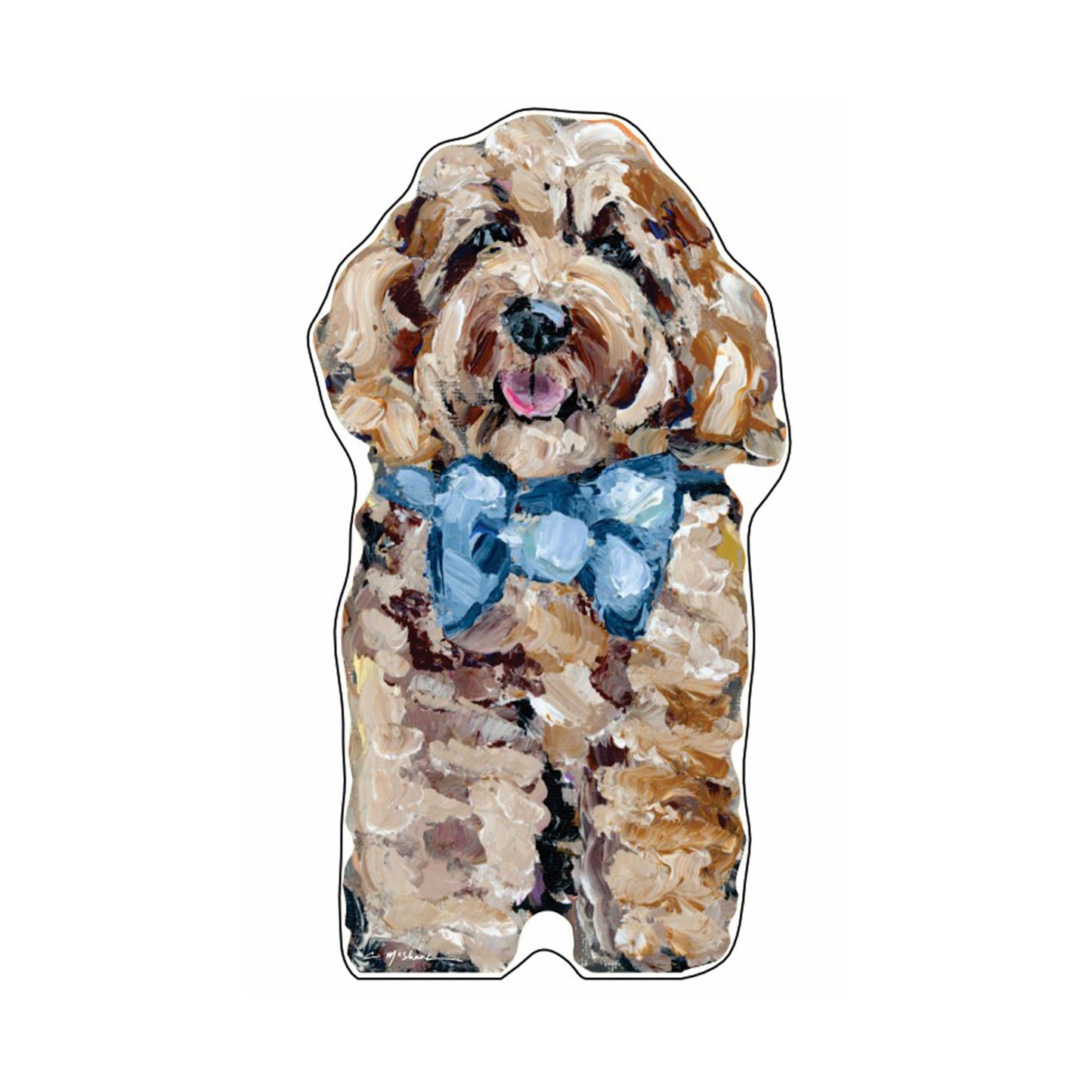 Cockapoo Blonde Blue Bow | 0.75in. Acrylic Cutout | Case Bundle any 10+ (Pack of 1)
