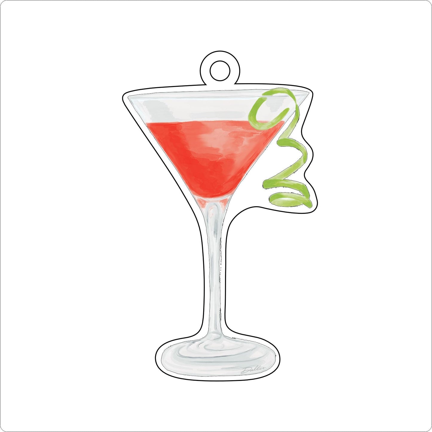 DFA-012 Cosmopolitan Ornament | 0.25Acrylic Ornament |