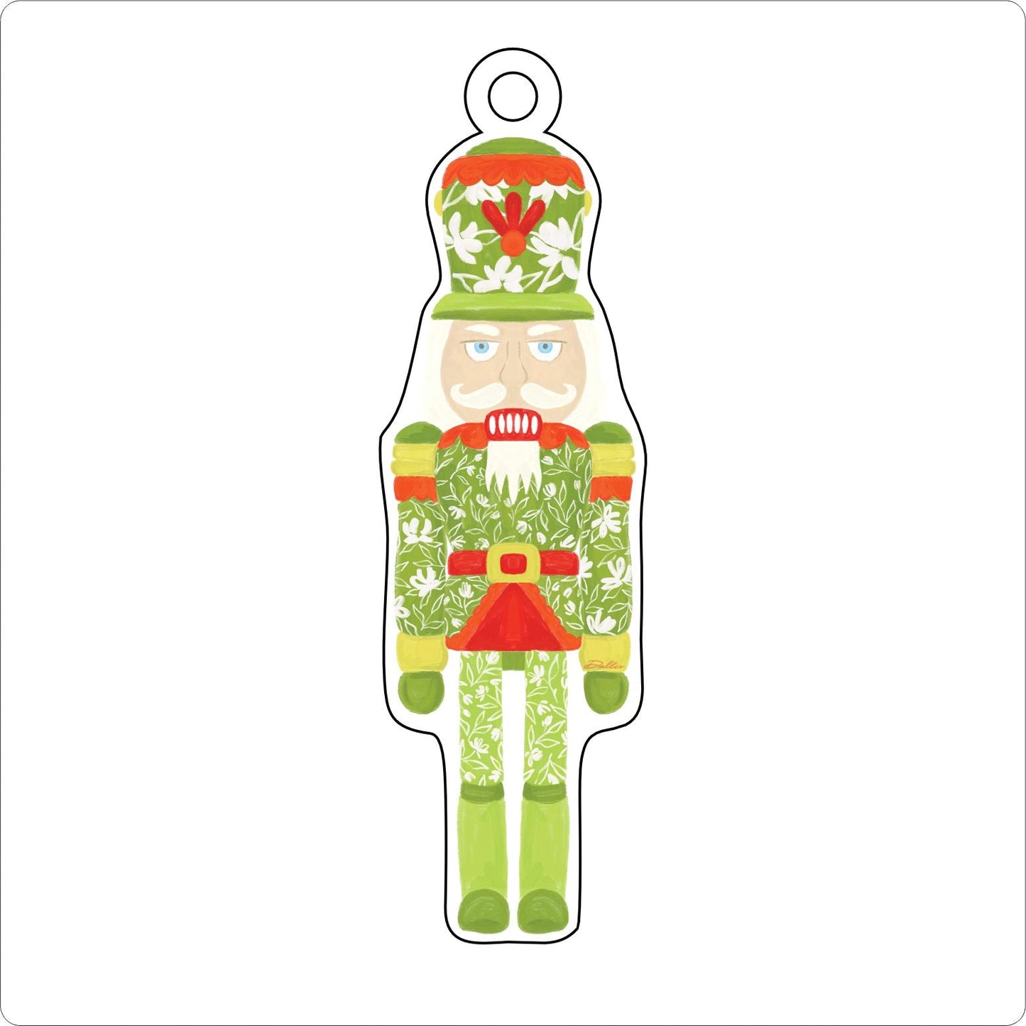 DFA-018 Green Nutcracker Ornament | 0.25Acrylic Ornament |