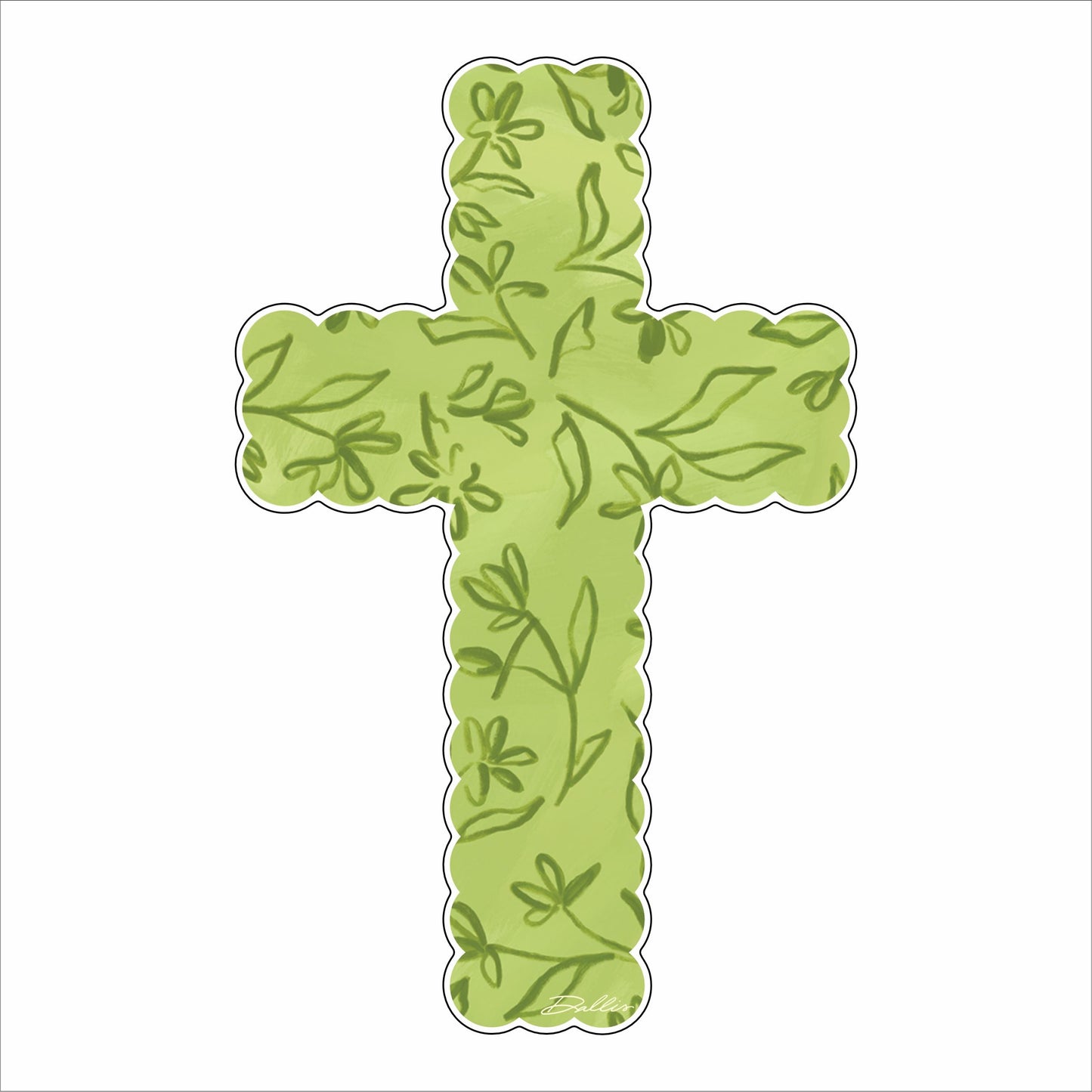 DFA-036 Green Cross | 0.75Acrylic Contour |