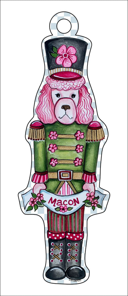 DGA-005 Pink Macon Dog Ornament (4.5" tall) | 0.25 Acrylic | Case Bundle any 10+ (Pack of 1)