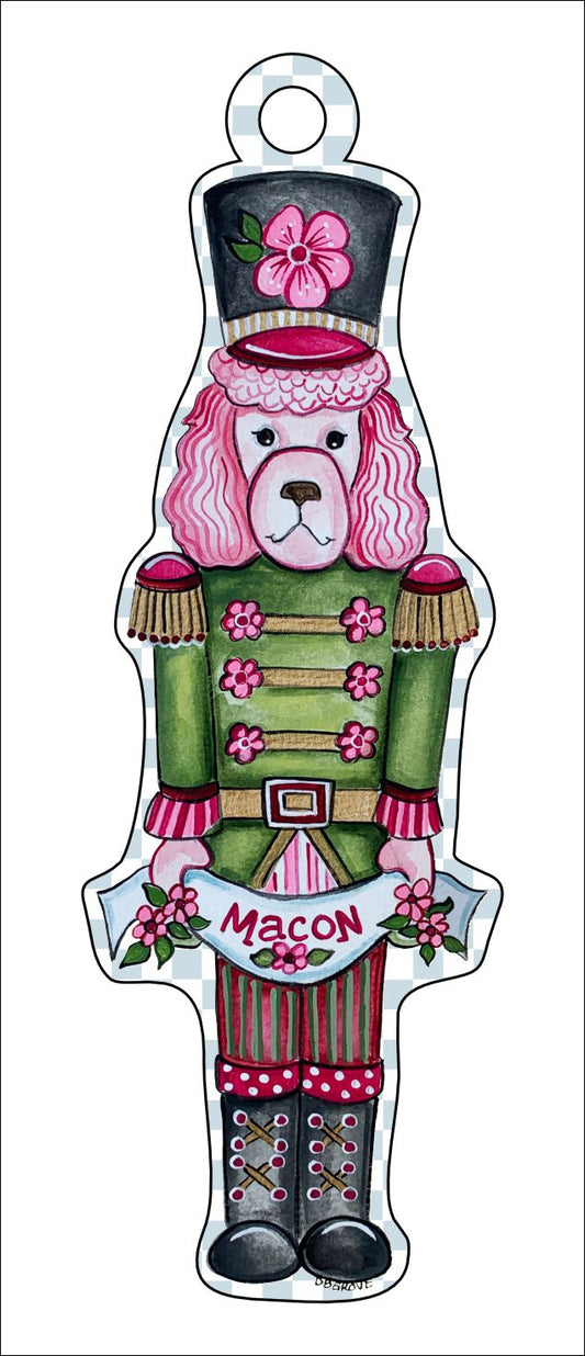 DGA-005 Pink Macon Dog Ornament | 0.25 Acrylic | Case Bundle any 10+ (Pack of 1)