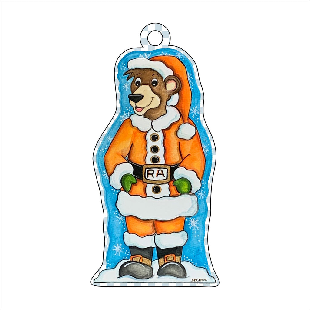 DGA-008 Orange Bear Ornament | 0.25 Acrylic | Case Bundle any 10+ (Pack of 1)