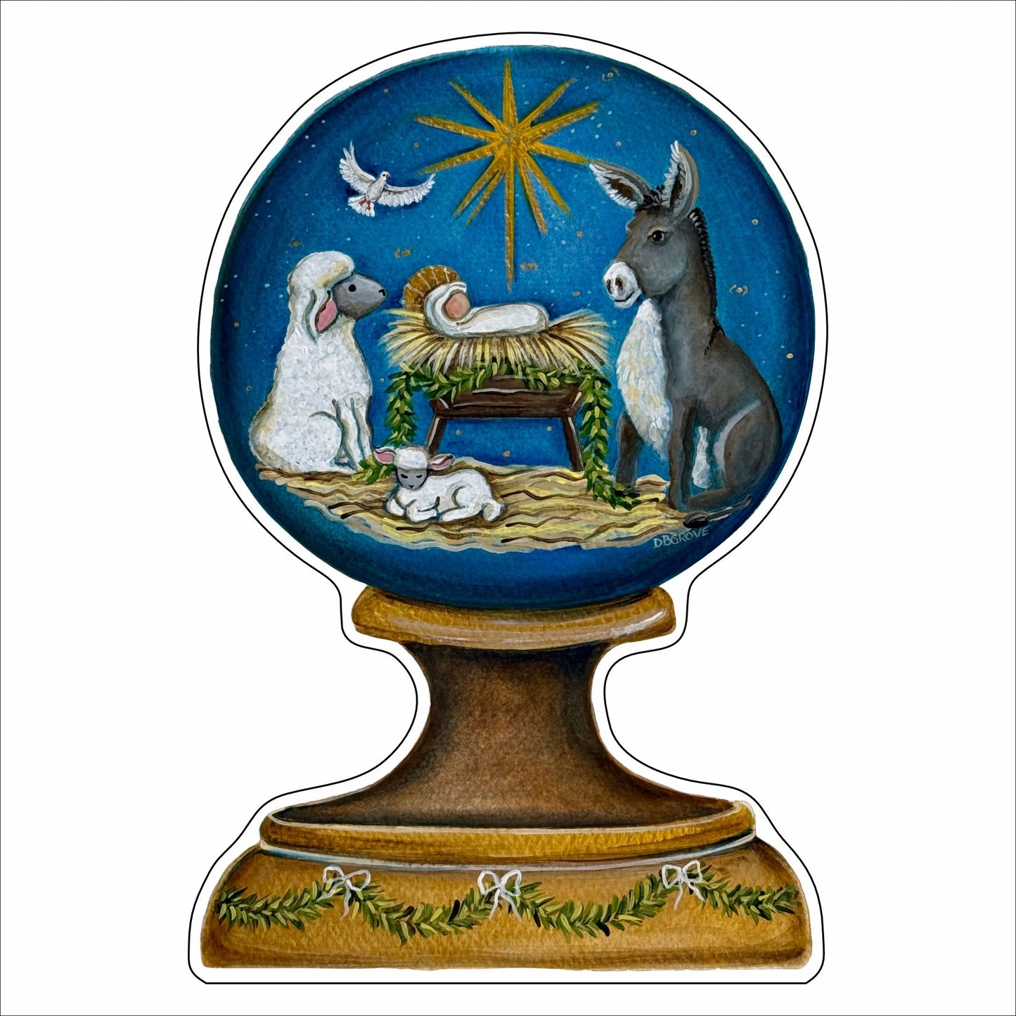 DGA-028  Nativity Snow Globe | 0.75Acrylic Contour |