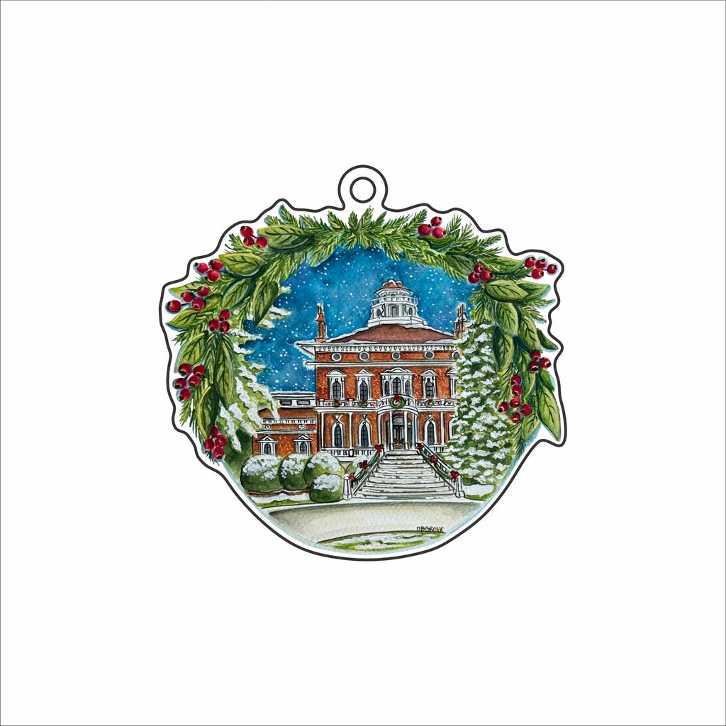 DGA-035 Hay House at Christmas Ornament | 0.25Acrylic Ornament