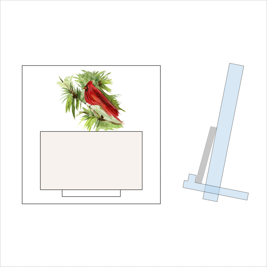 Cardinal Card Holder | 0.5 & 0.25 Acrylic | Bulk (Sold in batches of 36)