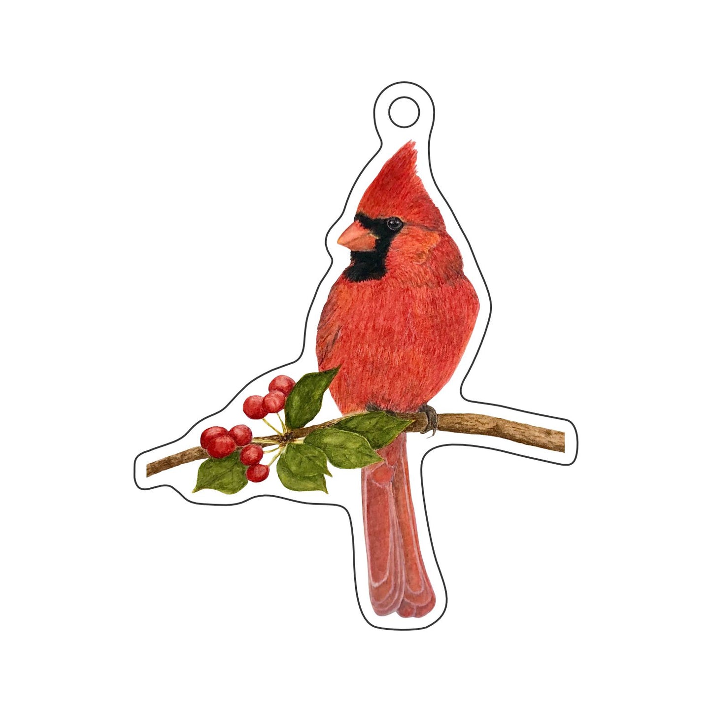 DKA-006 Christmas Cardinal Ornament | 0.25Acrylic Ornament