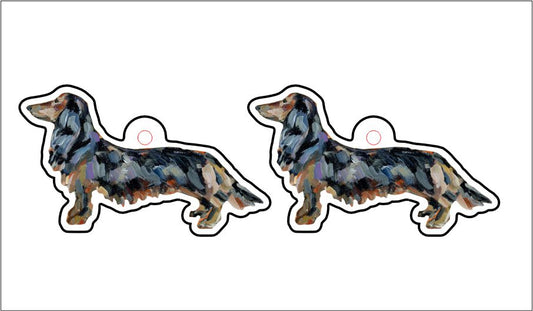 CMS-540-C10 Dachschund Black and Tan Earring  | 0.125Acrylic Earrings | Set of 10