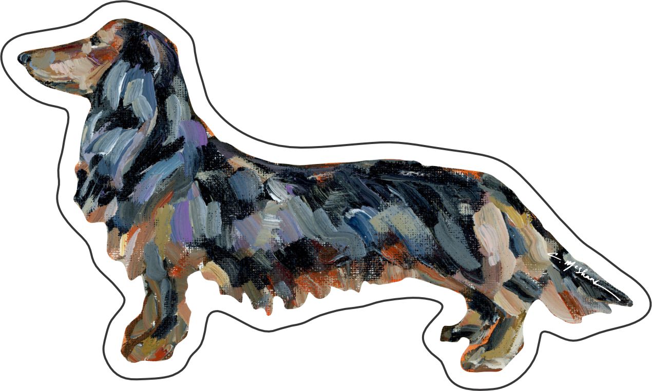 CMS-575 Dachshund Black and Tan Sticker | Removeable Sticker | Set of 10