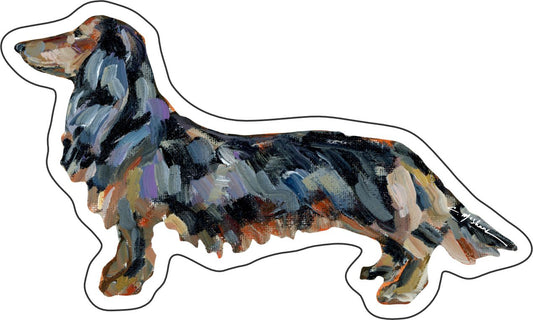 CMS-575 Dachshund Black and Tan Sticker | Removeable Sticker | Set of 10