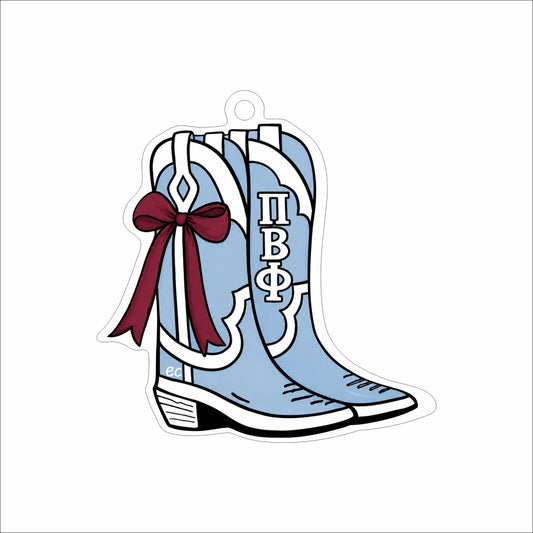 ECA-092 Beta Bowed and Bonded Blue Ornament | 0.25Acrylic Ornament | Case of 25