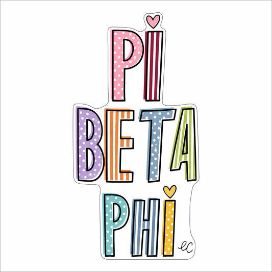 ECA-093 Pi Phi Letters Mini | 0.50Acrylic Mini Contour