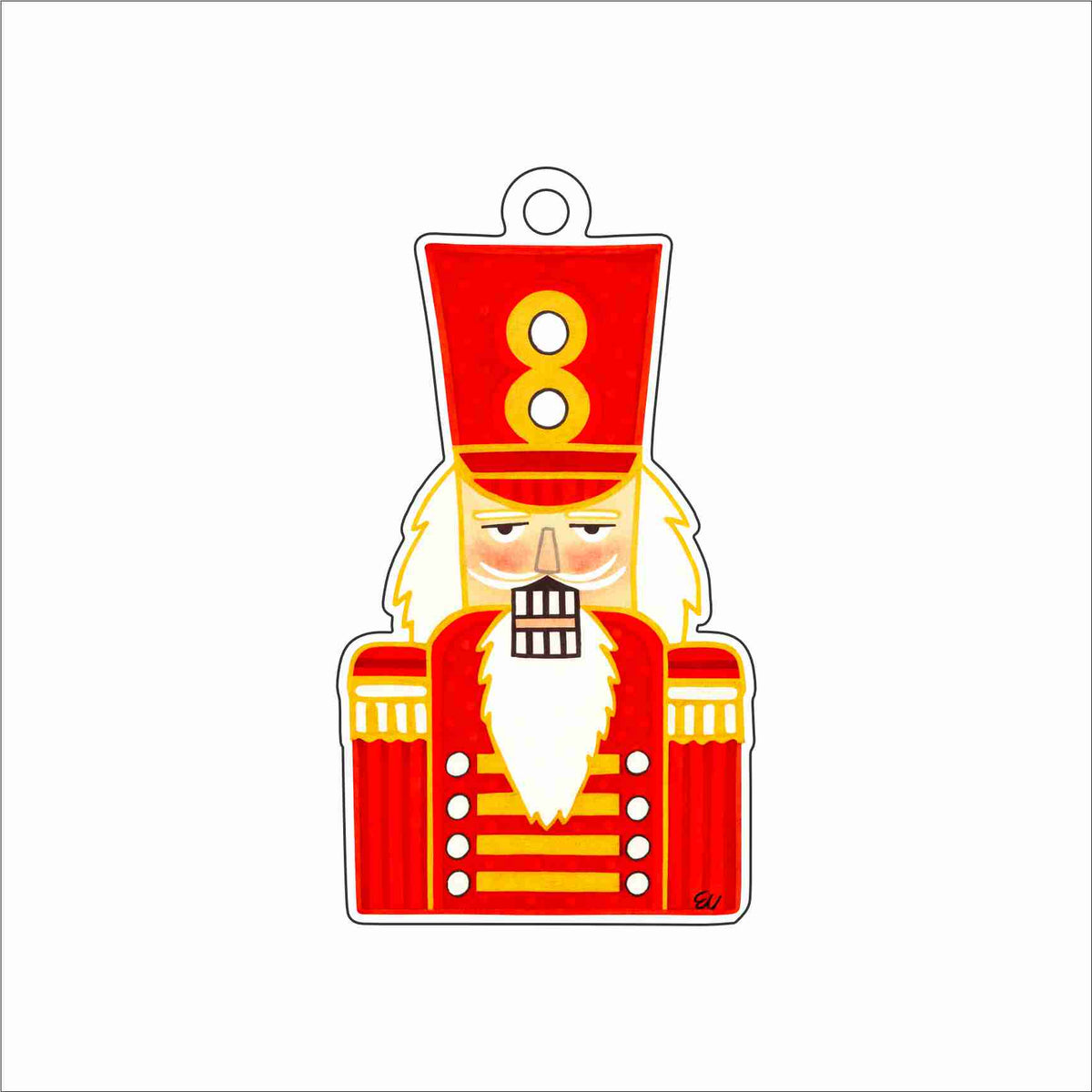 ECA-105 What's Crackin -red Ornament | 0.25Acrylic Ornament