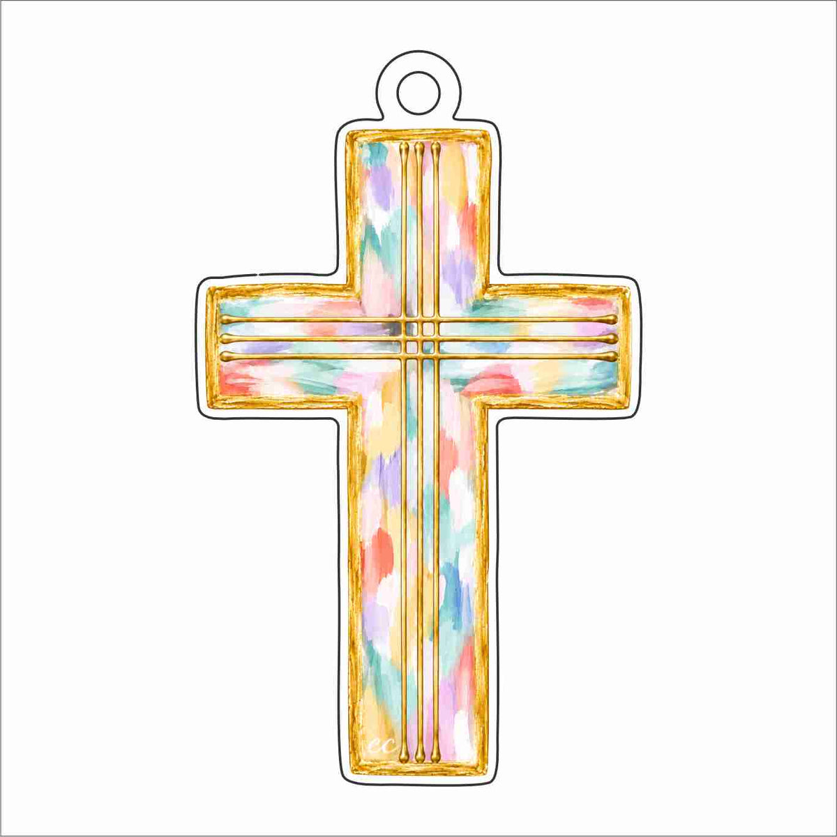 ECA-109 Cross Pastel Ornament | 0.25Acrylic Ornament