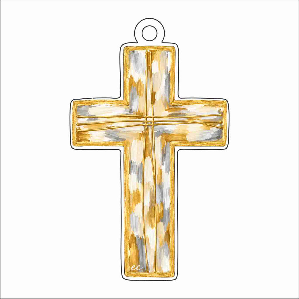 ECA-112 Cross White Ornament | 0.25Acrylic Ornament
