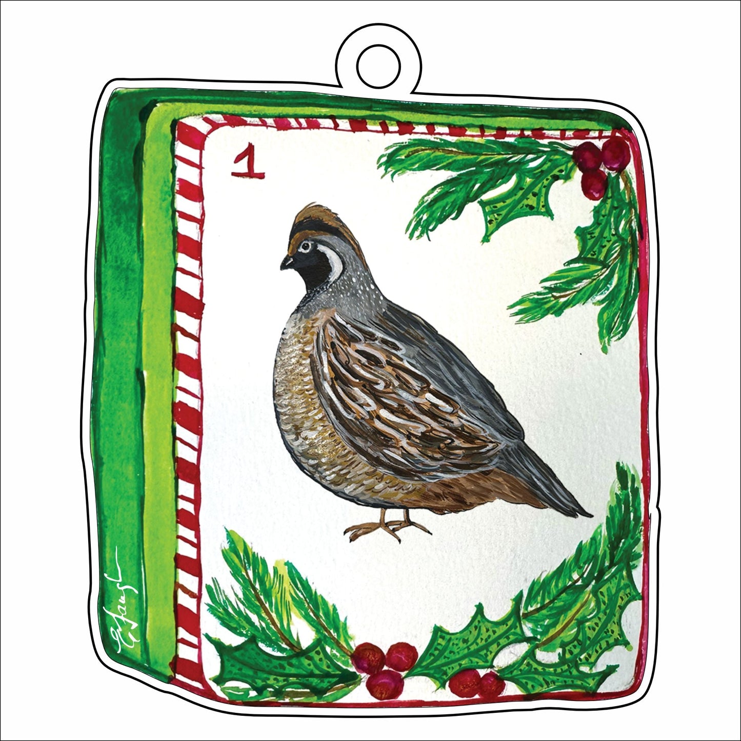 EFA-018 Quail Mahjong | 0.25in. Acrylic Ornament |