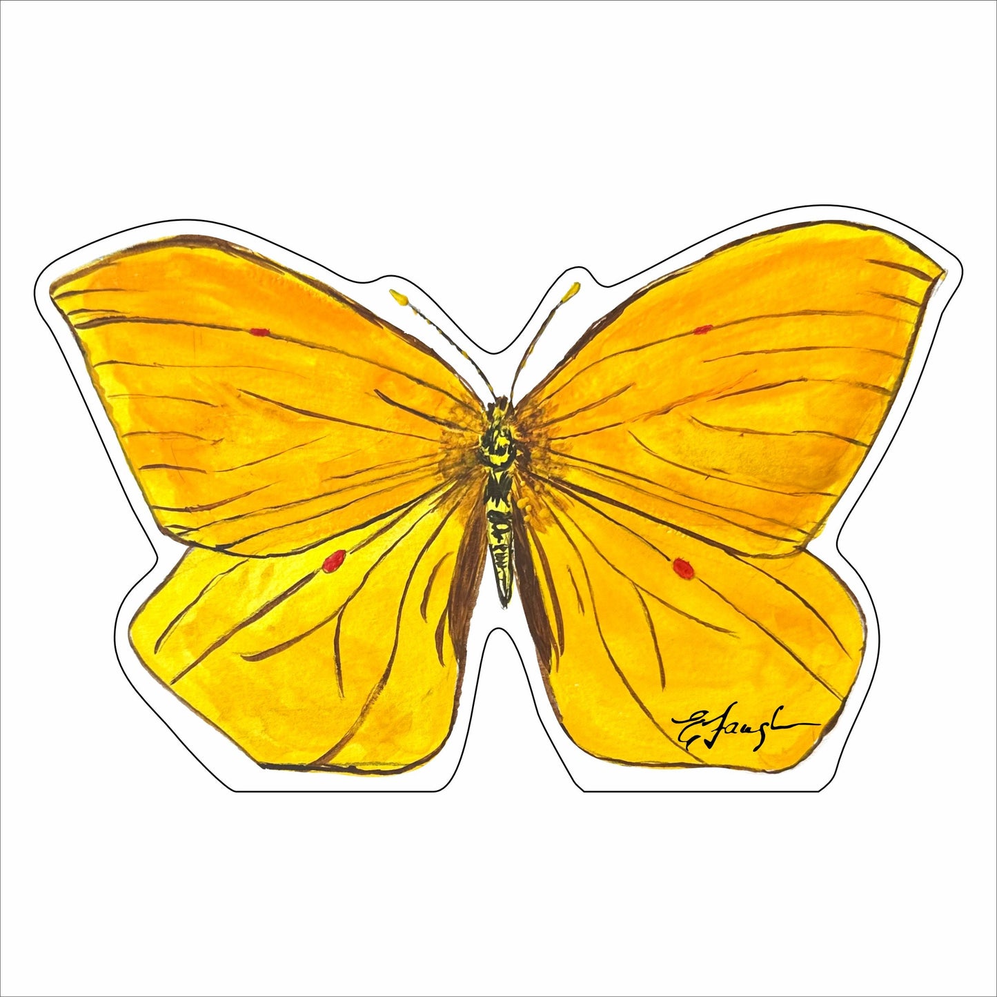 EFA-023 Yellow Butterfly | 0.75Acrylic Contour |
