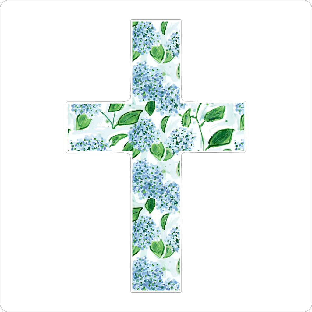 EHA-003 Hydrangeas Cross | 0.75in. Acrylic Cutout 5x7 | Single