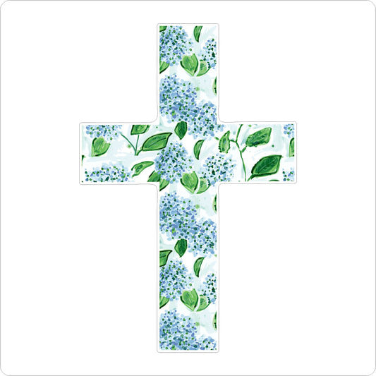 EHA-003 Hydrangeas Cross | 0.75in. Acrylic Cutout | Single