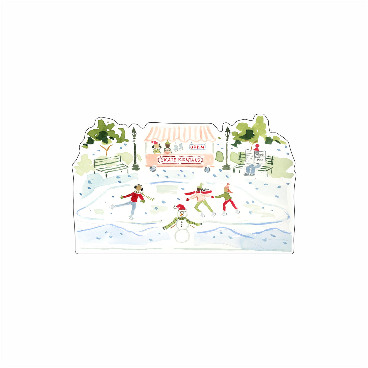 EHA-013 Holiday Village Skating Rink | 0.75Acrylic Contour