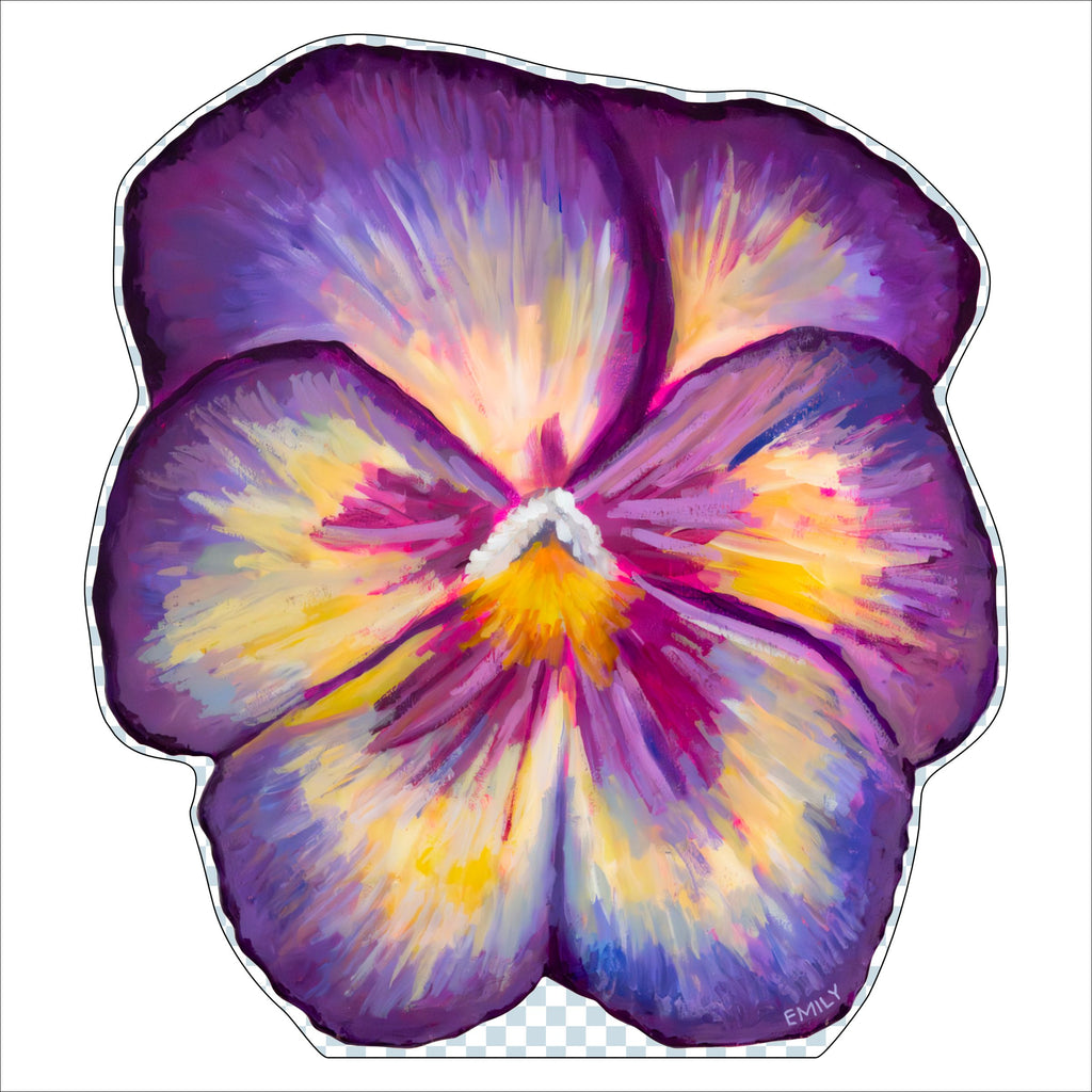 EMA-003 Purple Flower | 0.75in. Acrylic Cutout 7.5x6.3 |