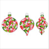Red & Green Ornaments (Set of 3) | 0.25in. Acrylic Ornament |