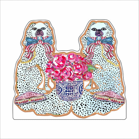 EPR-003 Staffies on a Pouf Acrylic Cut Out | 0.75Acrylic Contour |
