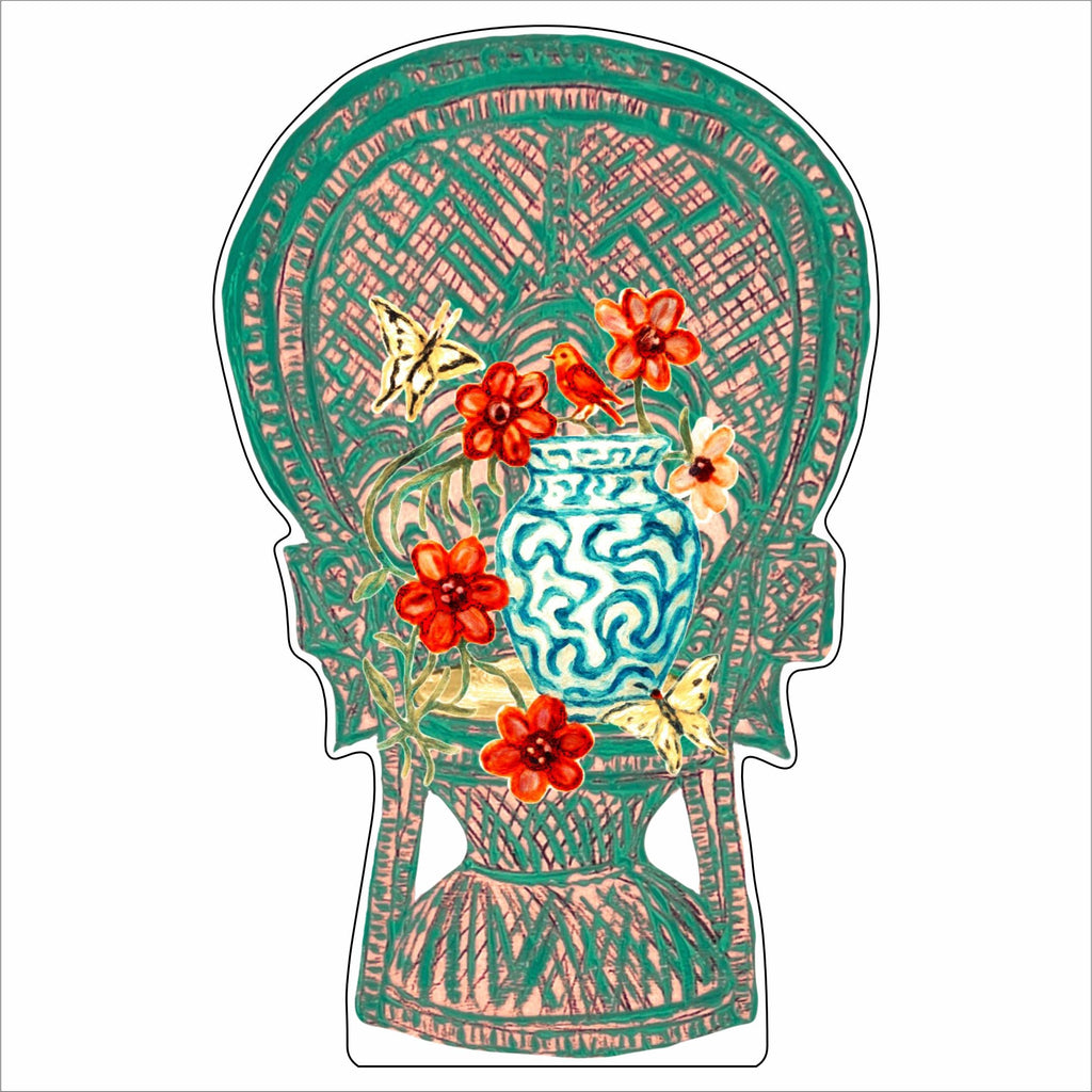 EPR-005  Peacock Chair and Vase Acrylic Cut Out | 0.75Acrylic Contour |