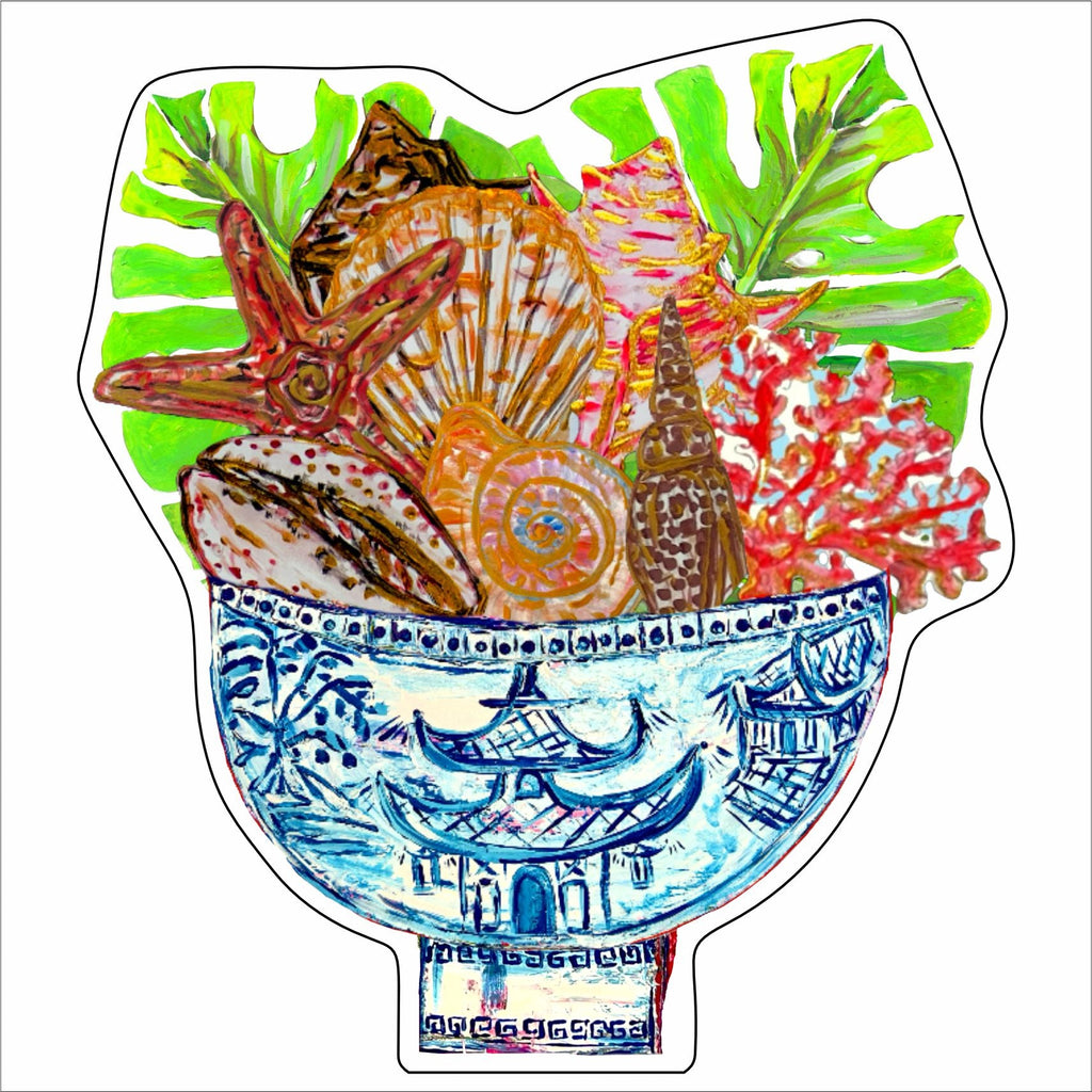 EPR-007 Coastal Shells Ginger Jar Acrylic CutOut | 0.75Acrylic Contour |