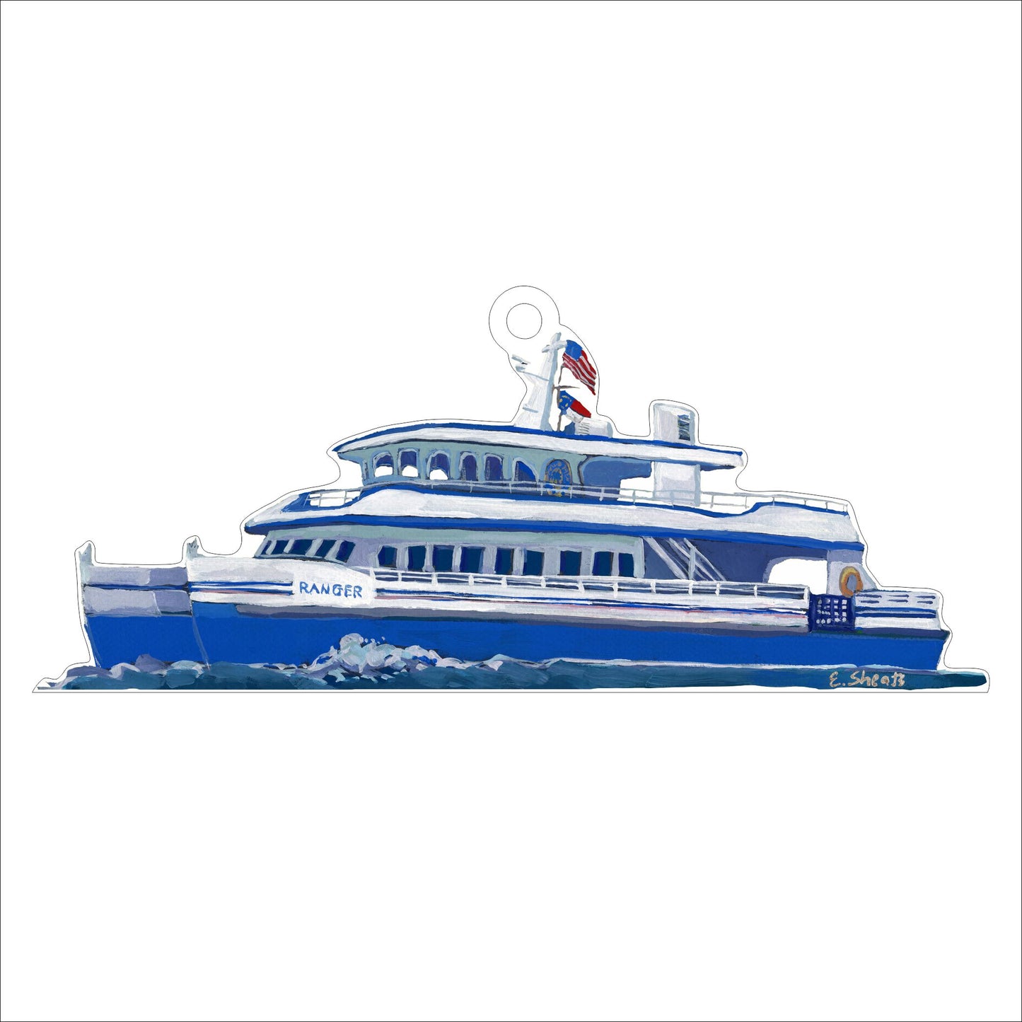 ESA-008 Ranger Boat Ornament | 0.25in. Acrylic Ornament | Case of 30