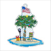 ESA-016 Palm Tree Island Ornament | 0.25in. Acrylic Ornament | Case of 30