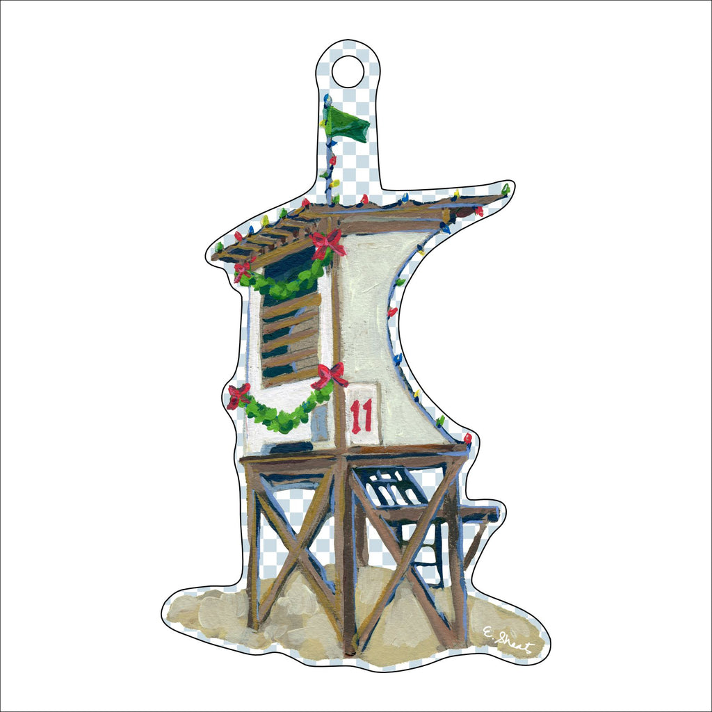 Wrightsville Beach Life Guard Stand Ornament | 0.25in. Acrylic Ornament |