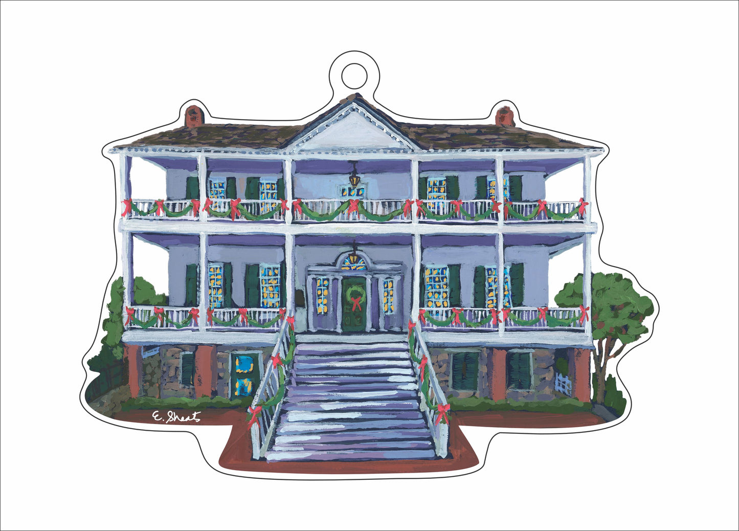 ESA-025 Burgwin-Wright House | 0.25in. Acrylic Ornament | Bulk (batch of 30)