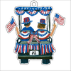 ESA-026 Pawley's Island July 4th Golf Cart | 0.25in. Acrylic Ornament |