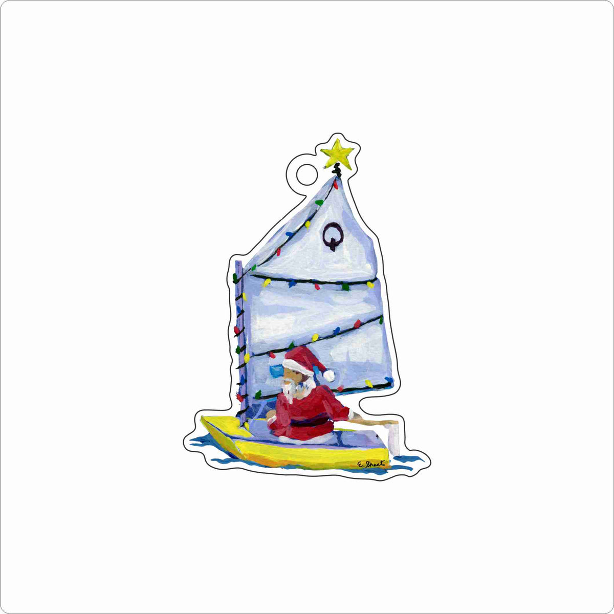 ESA-037 Santa Sailing Ornament | 0.25Acrylic Ornament