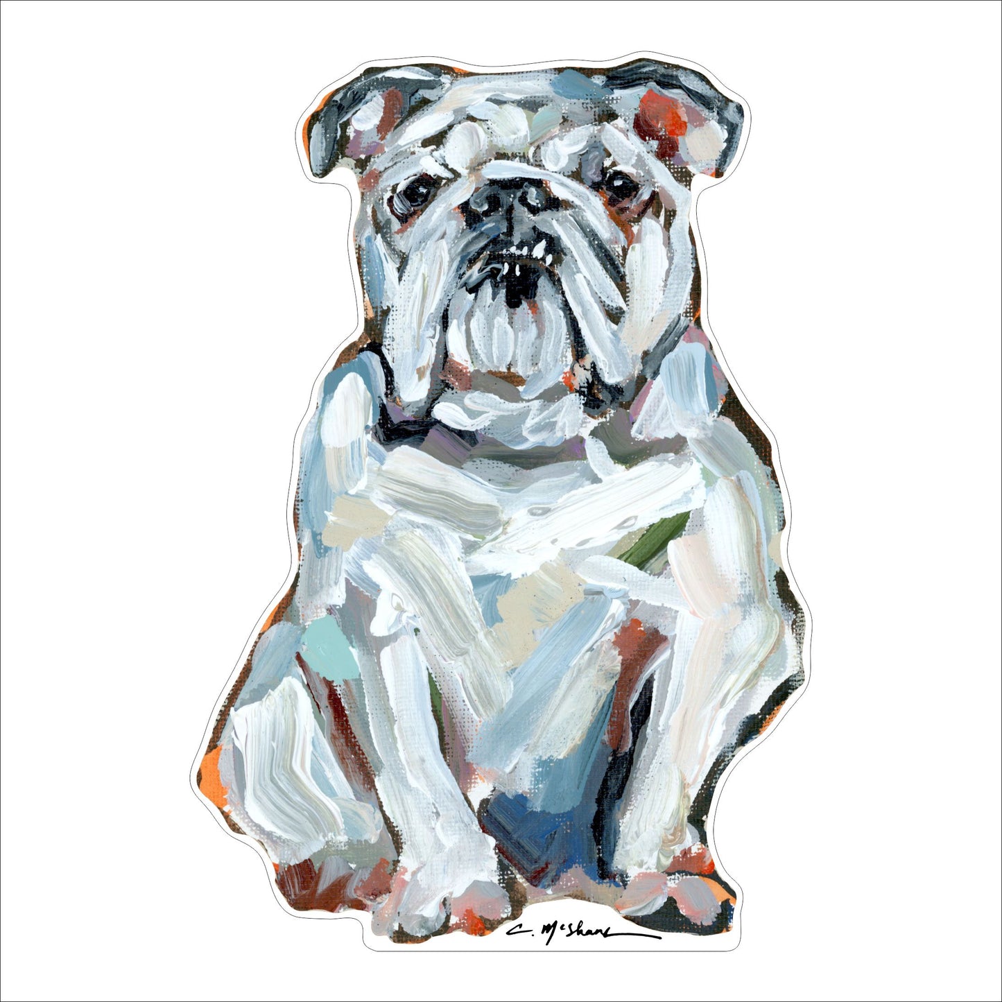 English Bulldog White | 0.75in. Acrylic Cutout | Case Bundle any 10+ (Pack of 1)