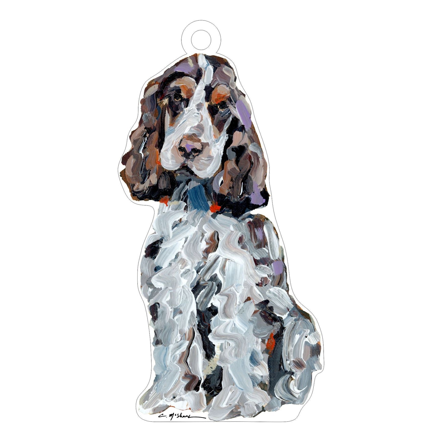 English Cocker Spaniel Tri | 0.25in. Acrylic Ornament | Case of 25