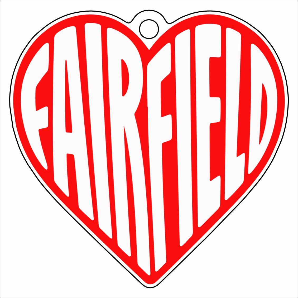FSN-003 Fairfield Heart Ornament | 0.25Acrylic Ornament