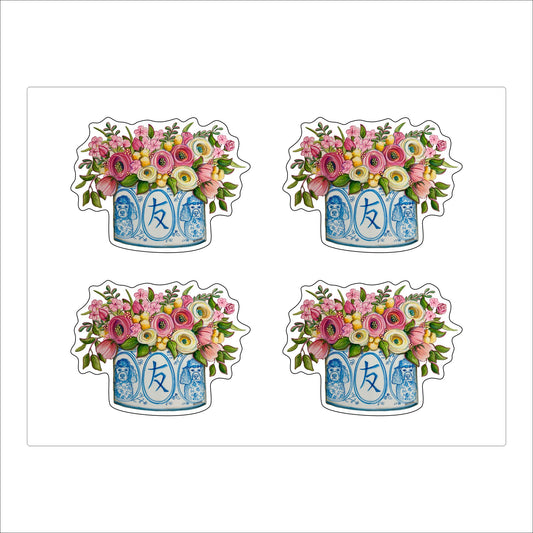 Floral | 4 Stickers | Case Bundle any 10+ (Pack of 1)