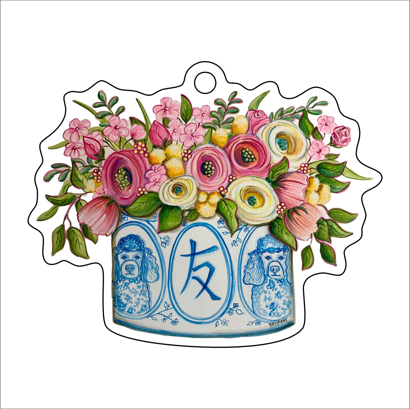 Floral Vase Ornament | 0.25 Acrylic | Case Bundle any 10+ (Pack of 1)
