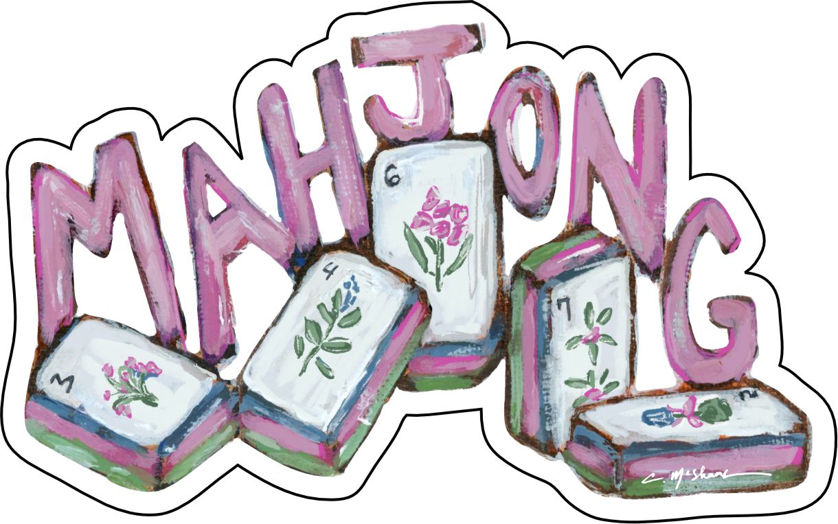 CMS-572 Floral Mahjong Sticker | Removable Sticker | Set of 10
