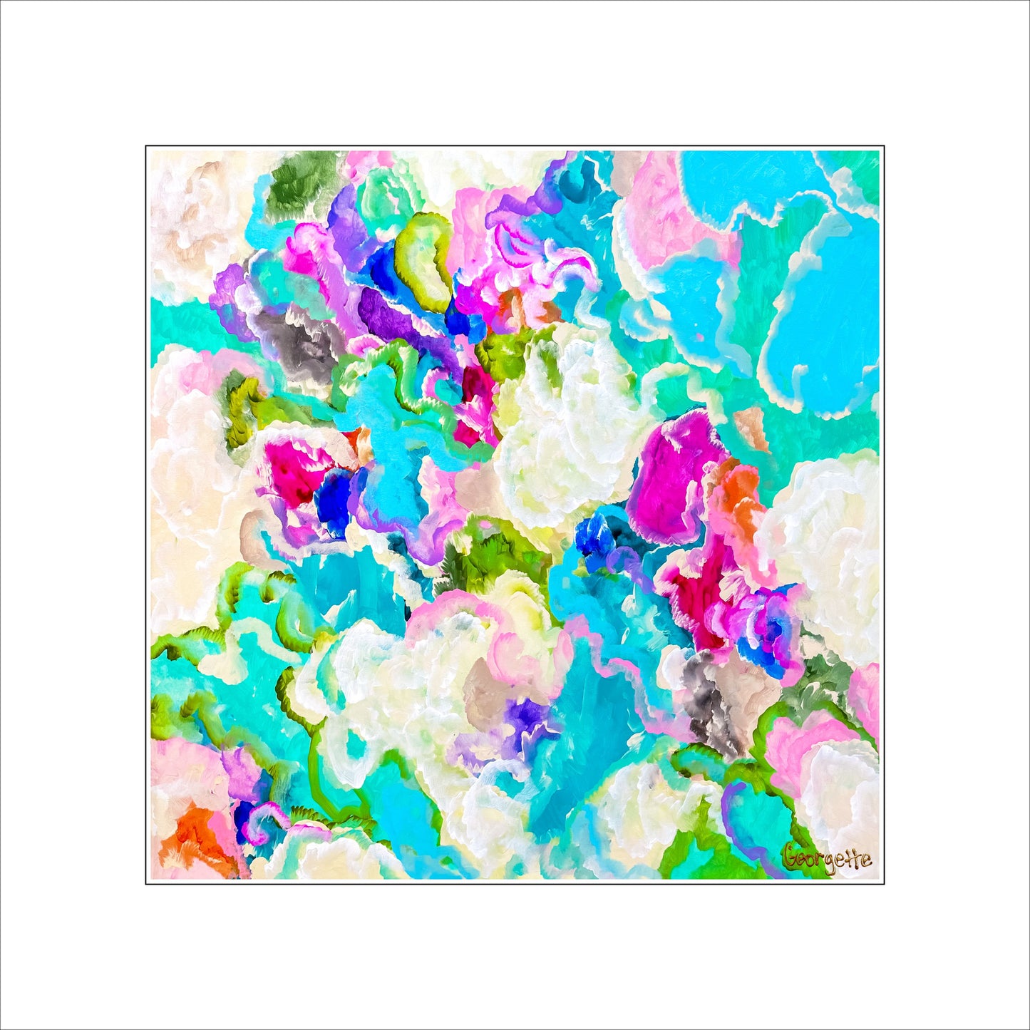 GMA-002 Abstract Floral Block | 0.75in. Acrylic Cutout 7.5x7.5 | Single